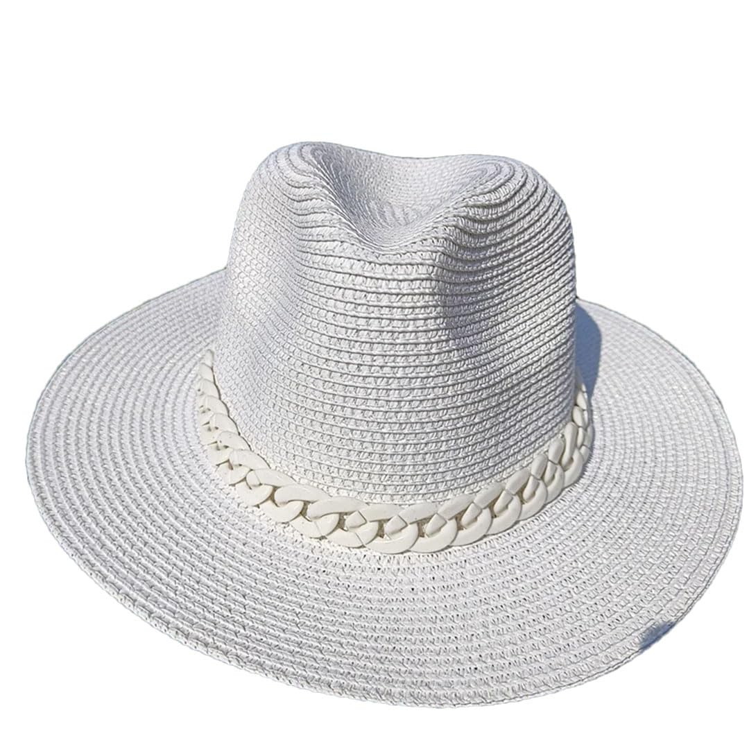 EYRMQWJPC Wide Brim Sun Hat, Women's Paper Straw Sun Hat Multicolor 55-58cm(22)