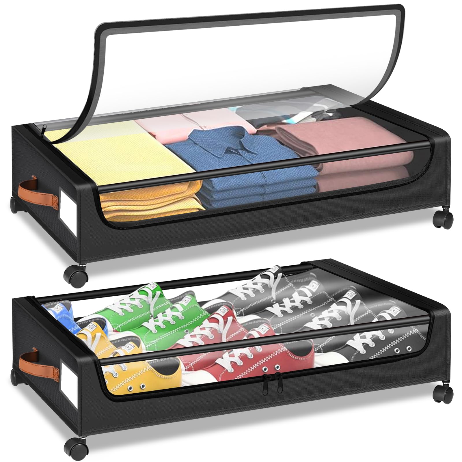 Armazenamento Embaixo Da Cama, Pacote Com 2 Rodas De Contêin