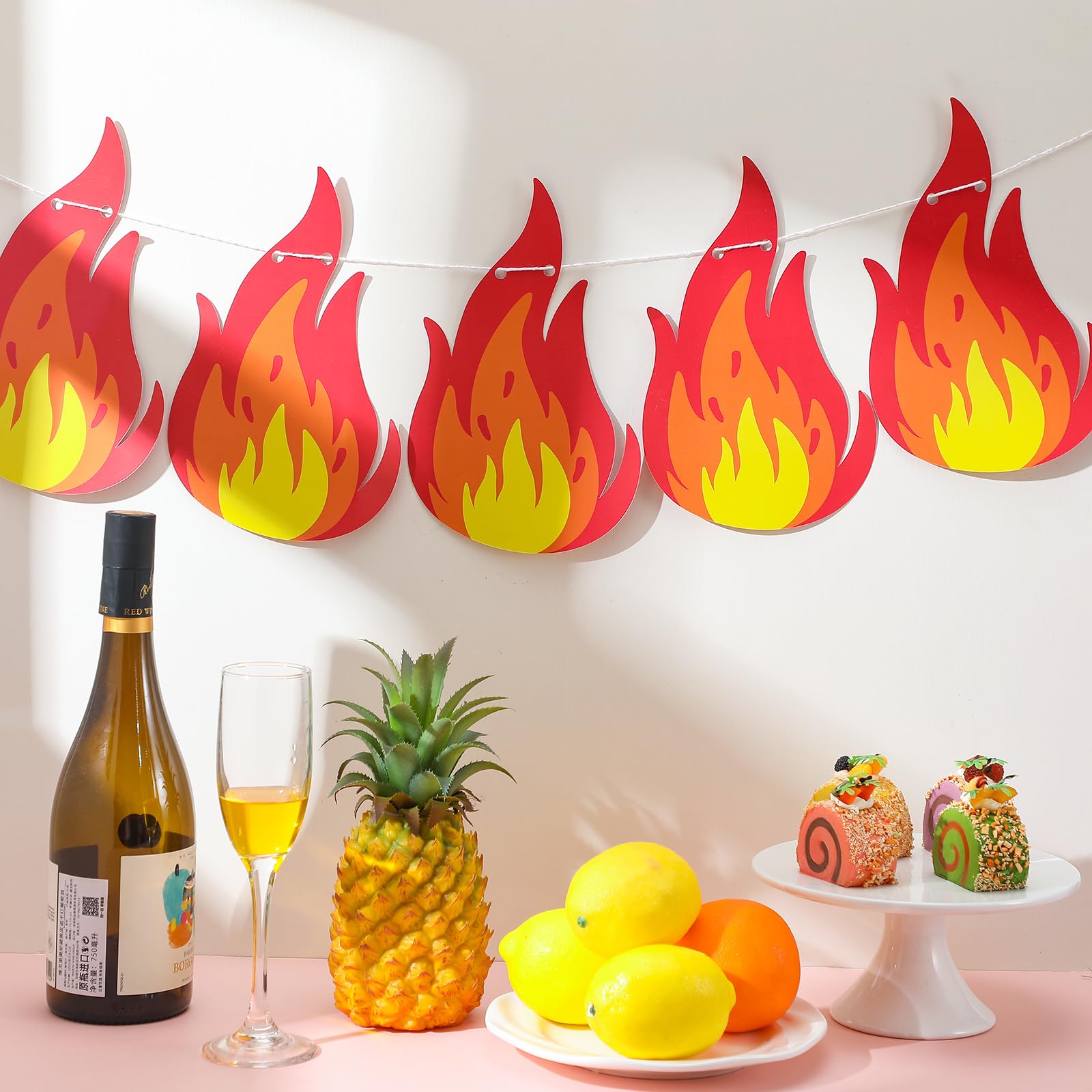 Trandraft Flammenbanner-Set – 3 X 2,1 M Wimpelketten Mit Flammen-Design Für Partys