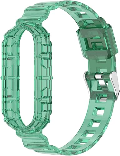 Chofit Compatible con Xiaomi Mi Band 5Mi Band 6 Band con funda, Band Women Girl Crystal Clear Jelly Funda protectora con bandas para Xiaomi Mi Band