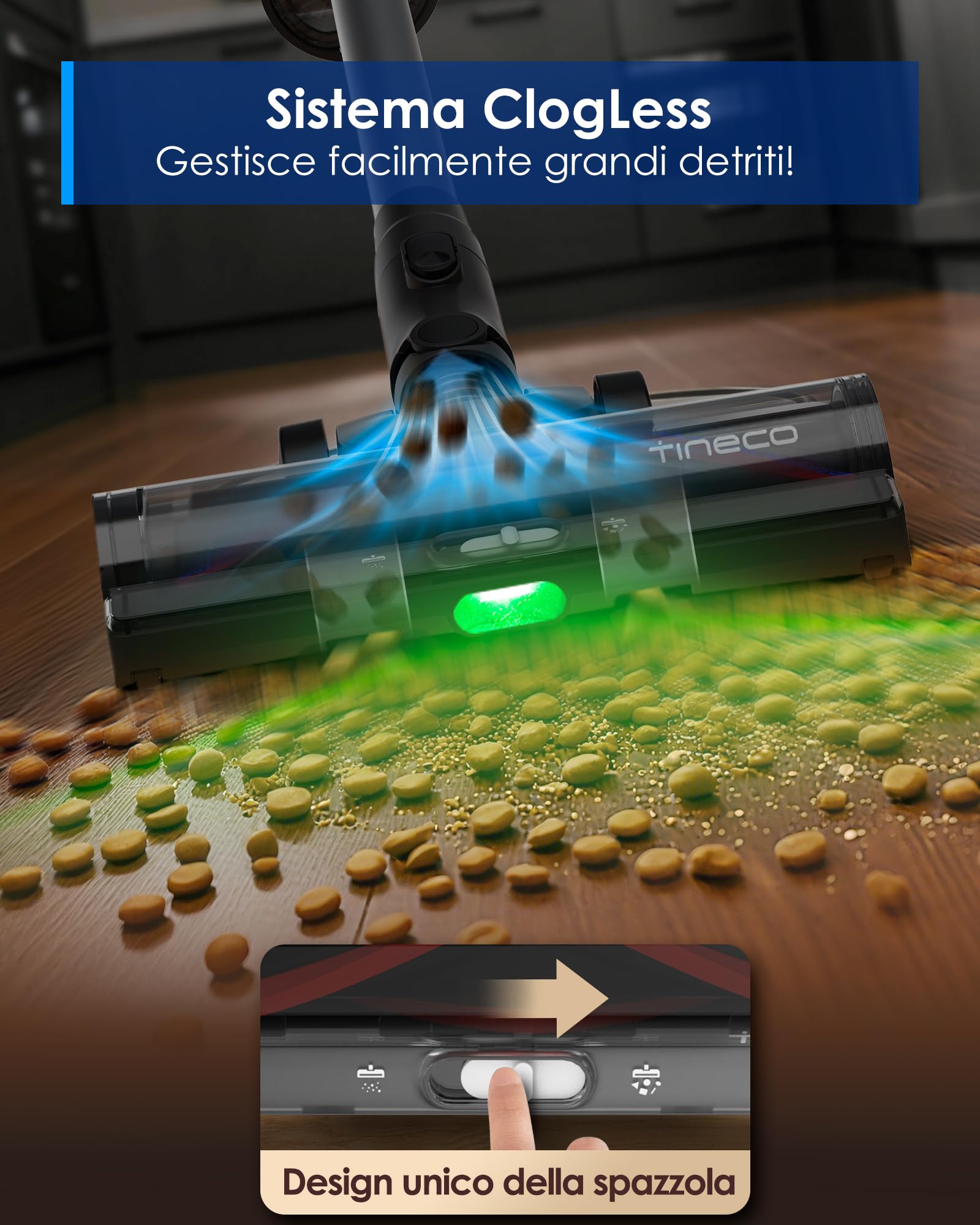 Tineco Pure One Station 5 Pro Raccolta automatica della polvere. Auto-pulizia completa. Aspirapolvere Senza Fili 200AW*. Spazzola ZeroTangle. Fino a 100 minuti di autonomia