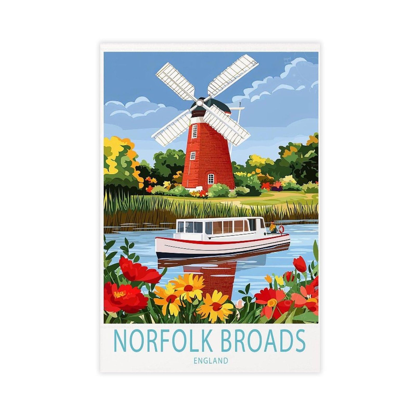 QGVBGF Norfolk Broads England Travel Canvas Poster Wall Art Decor Print Picture Paintings for Living Room Bedroom Decoration 12x18inch(30x45cm)