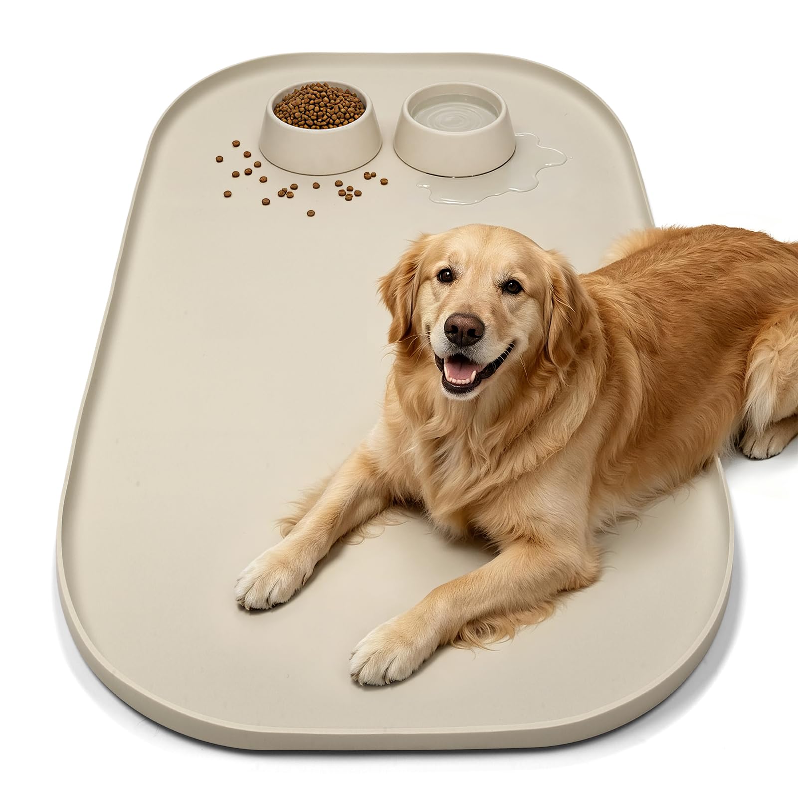 SMILOOL Waterproof Silicone Pet Food Mat with Raised Edge for Dog & Cat โ image 1