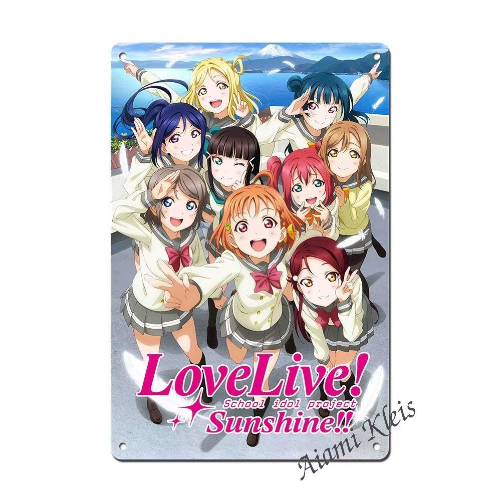 lovelive!sunshine - Japan Anime Poster 12"x8" Cartoon Poster Manga Poster Movie Poster Metal Tin sign Home Wall Art Decor Art Prints Metal Wall Decoration
