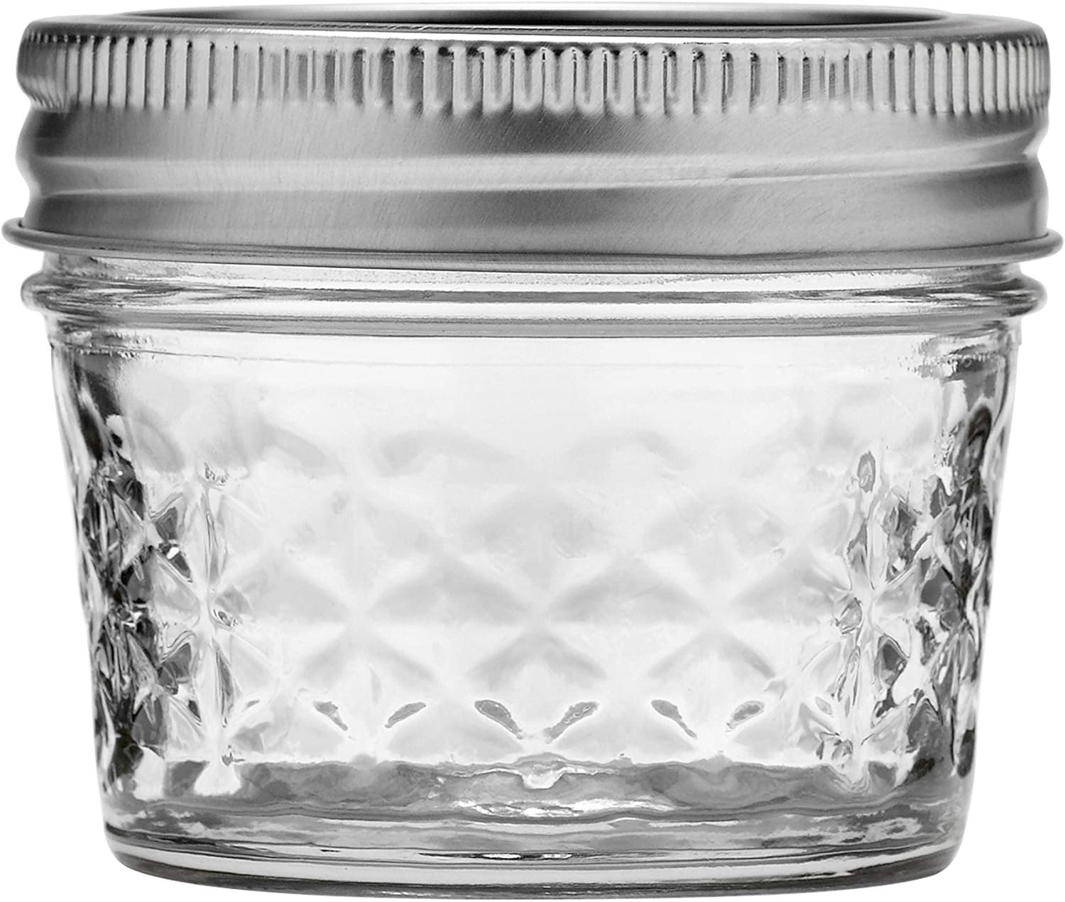 Ball 4Ounce Quilted Crystal Jelly Jars with Lids and Bands