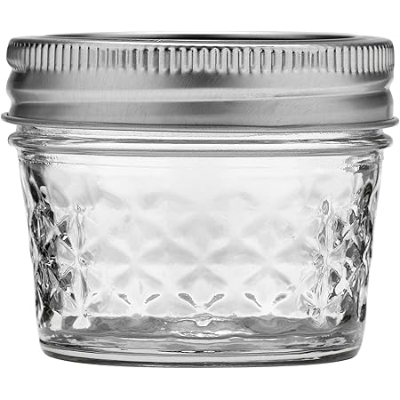 Ball 4-Ounce Quilted Crystal Jelly Jars with Lids and Bands, (6 Jars)