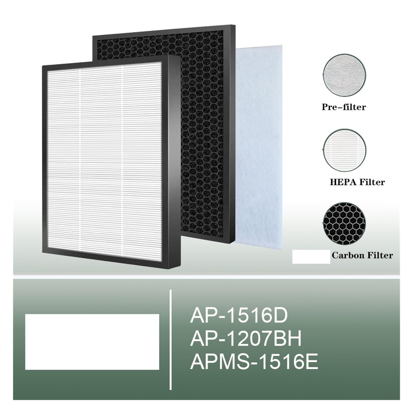 Filtro Purificador De Aire Compatible con Coway AP-1516D AP-1207BH