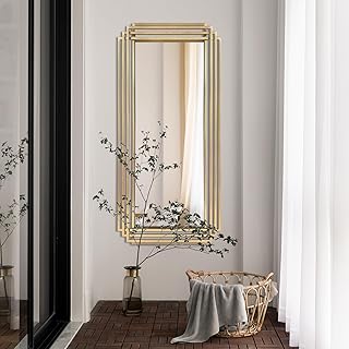 Gold Rectangle Mirror, Vanity Mirror for Over Sink, 47