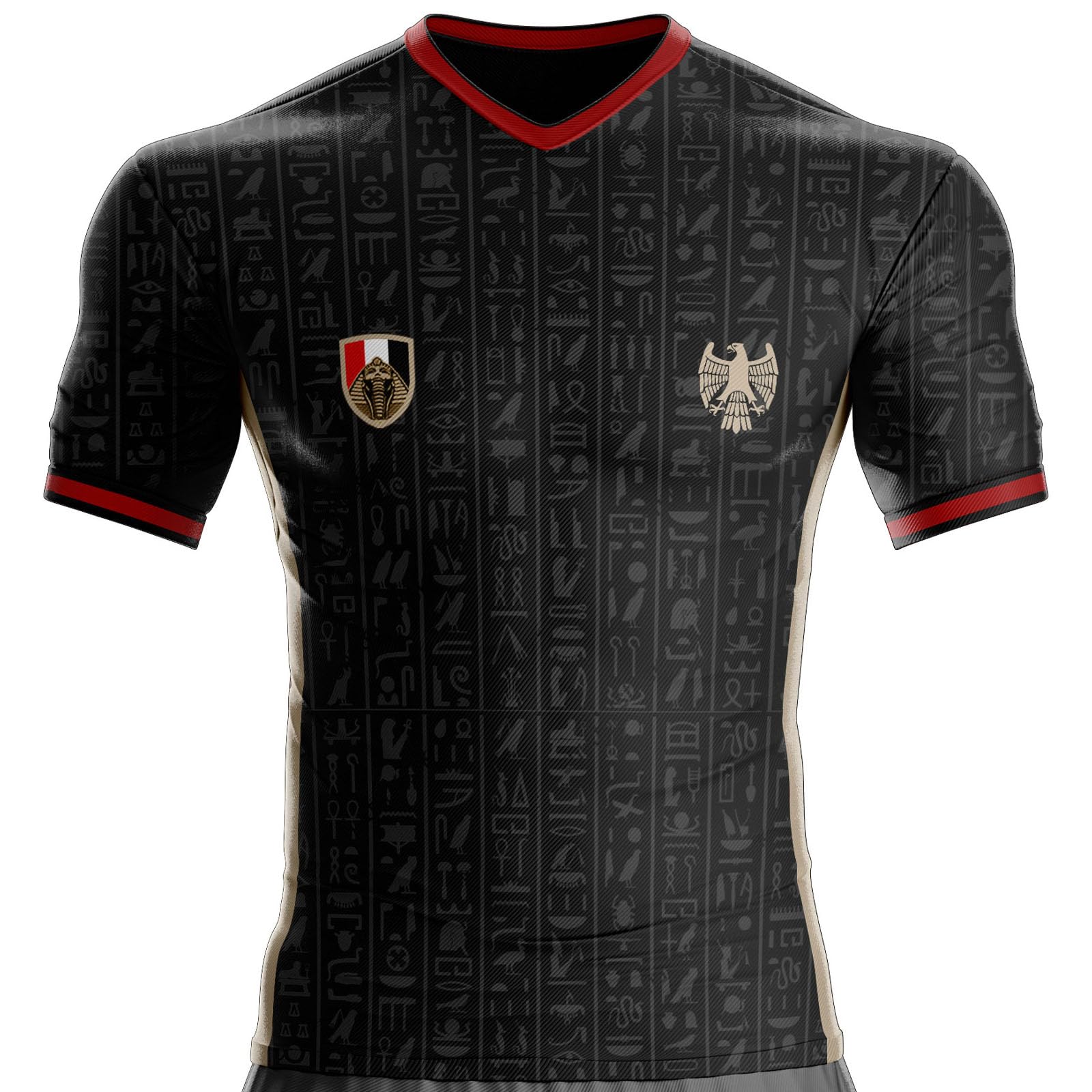 Egipt Football EG-115 Wygodna koszulka z mikrofibry, prezent, z flagą, koszulka piłkarska