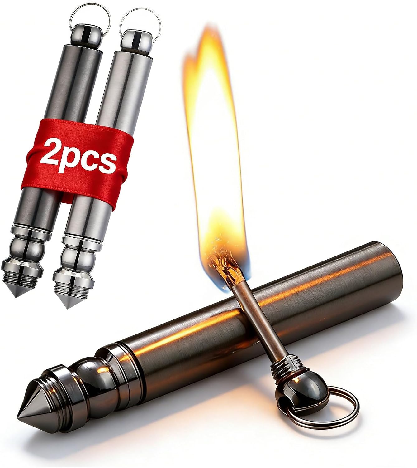 Amazon.com: 2pack Permanent Match Metal Matchstick Flint Fire Starter ...