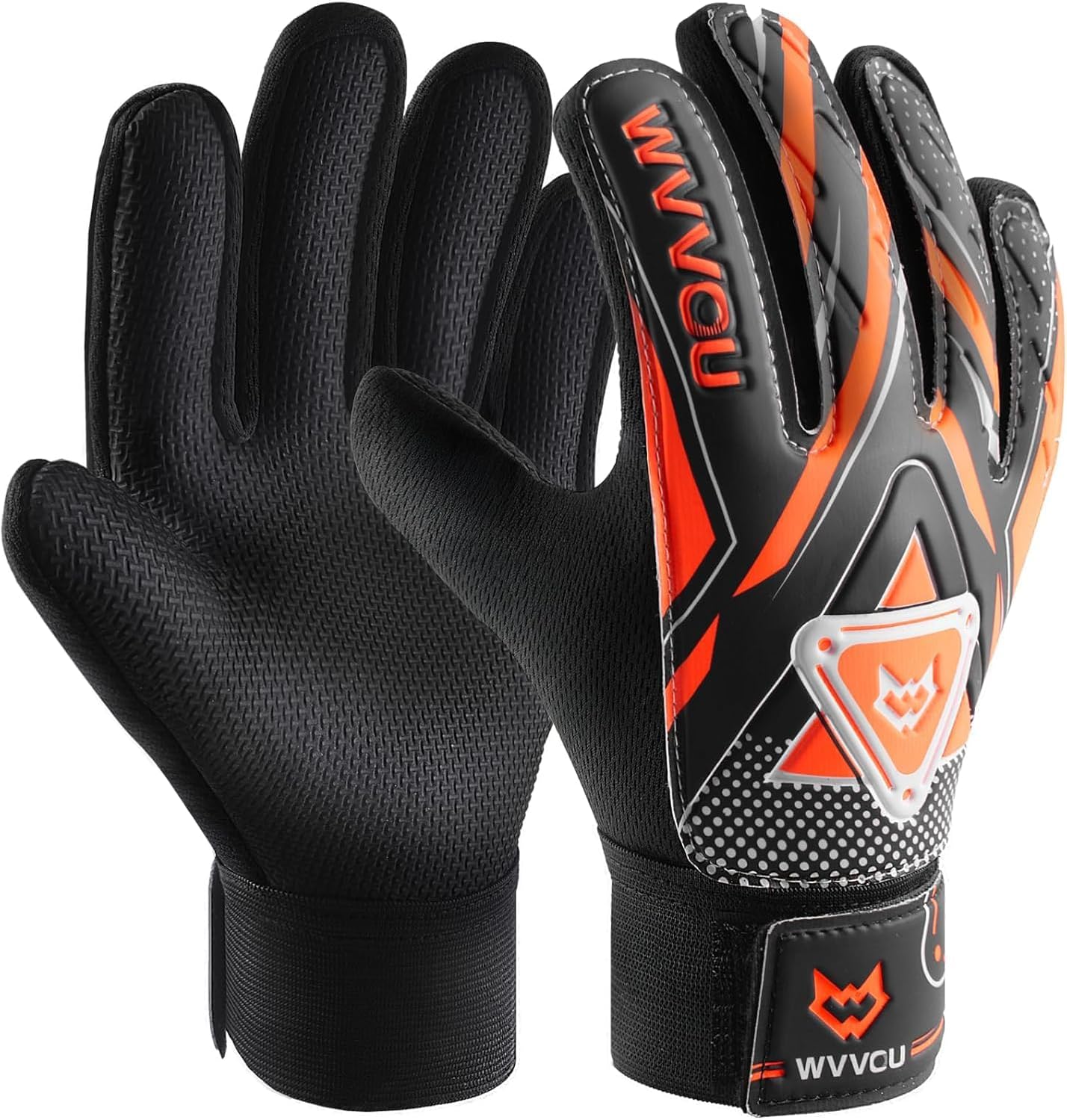 WVVOU Goalkeeper Gloves for Kids Youth, Soccer Goalie Gloves with Double Protection, Anti-Slip Soccer Gloves, Super Grip