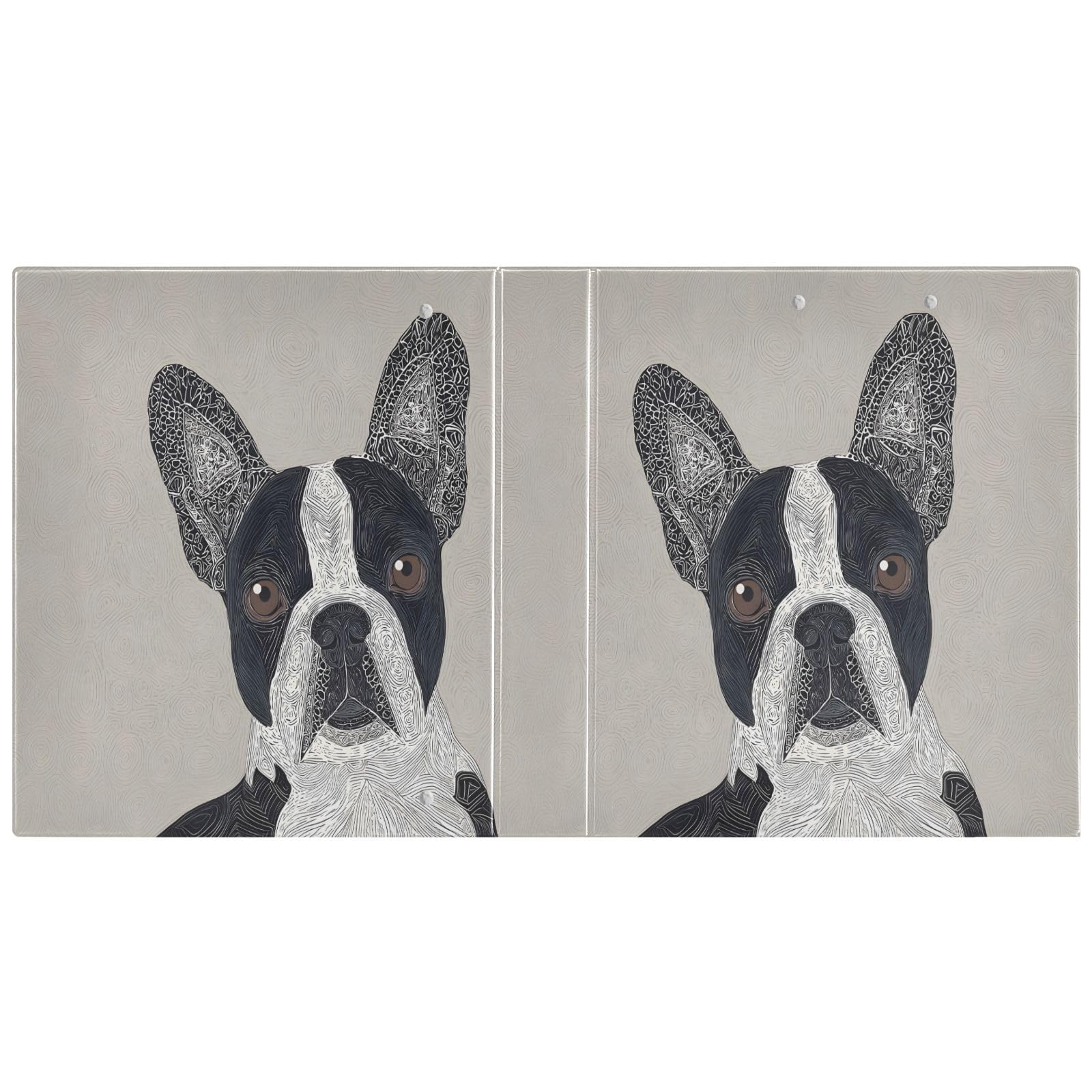Raccoglitore a 3 anelli con cane nero, 3 anelli rotondi da 3,8 cm, contiene 200 fogli, 3 raccoglitori ad anelli con clip in metallo antiscivolo