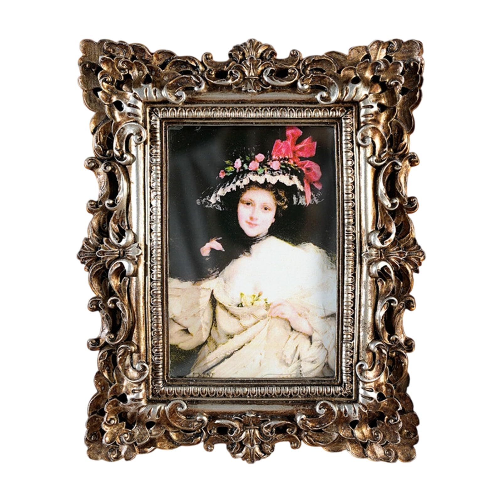 Nucelit Picture Frame Antique Ornate Photo Frame Tabletop Wall Hanging Old Fashioned Picture Frames, Decorative Frames FrameAntique-Style Photo