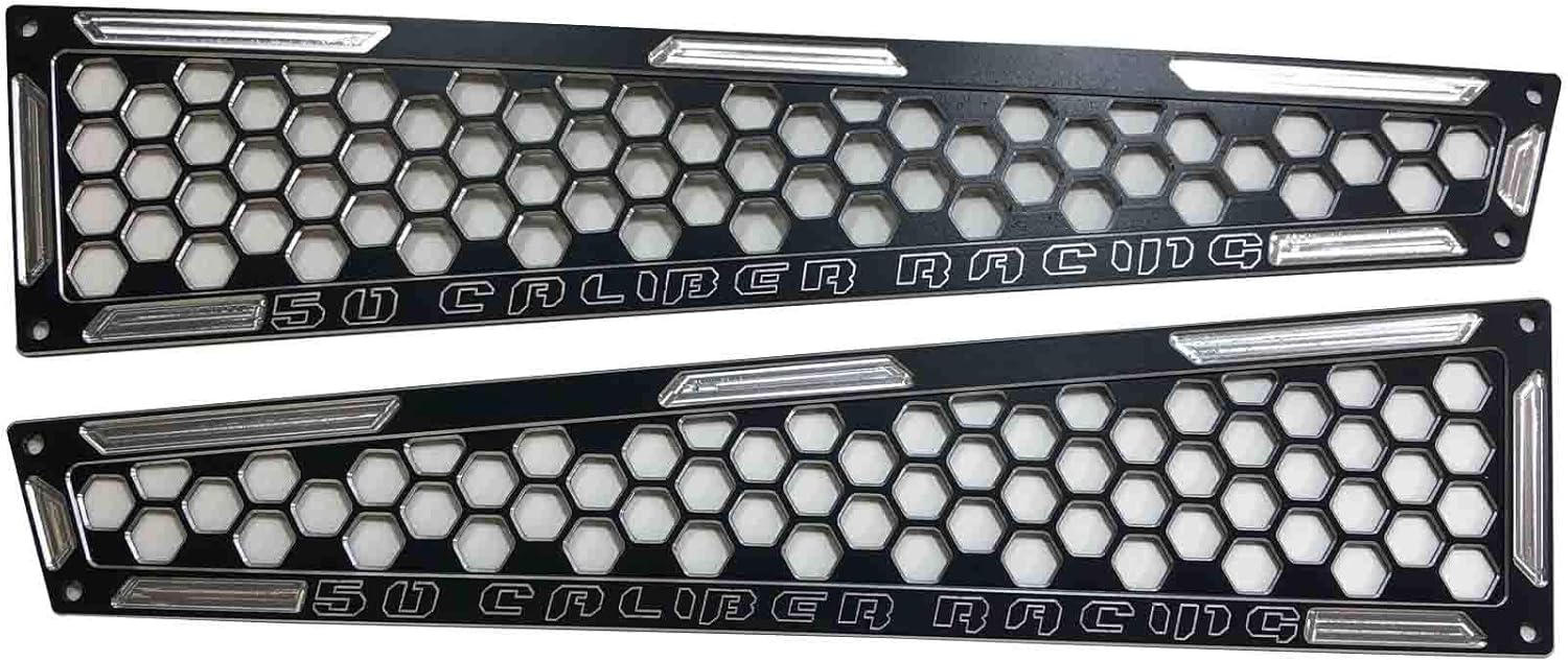 50 Caliber Racing Custom Billet Air Intake Grille Bezels with Black Powdercoat Compatible with Polaris RZR XP1000 2014-2018 xp1k [5358A28]