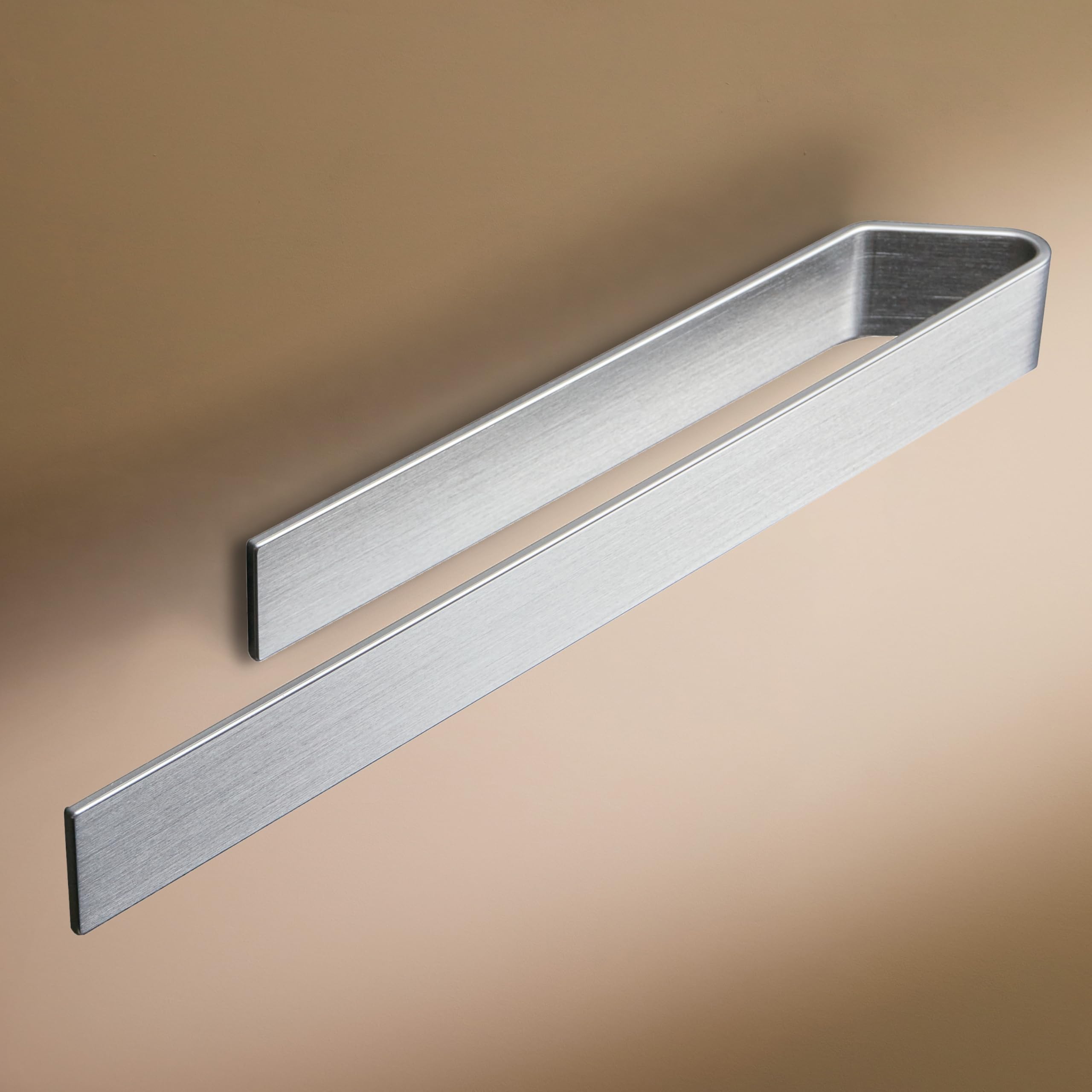 Designfactory Hamburg Towel Rail | Self Adhesive Towel Holder | Towel Rail for Bathroom and Kitchen | 40 cm | Modern Design | Silver Grey