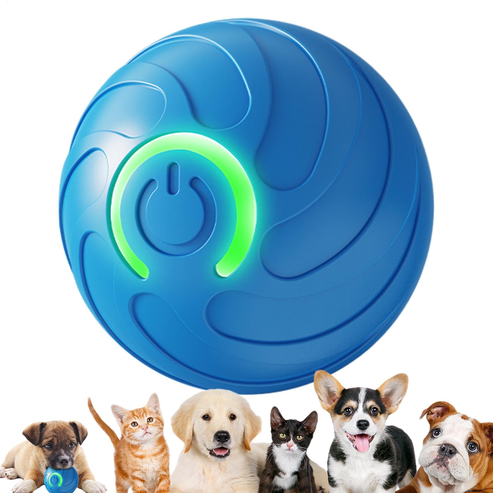 HUNYA Palla Attiva per Cani, Palla Intelligente per Cani Semovente, Giocattolo per Cani in Movimento Ricaricabile Tramite USB, Palla Interattiva per Cani, Giocattoli Interattivi per Cani