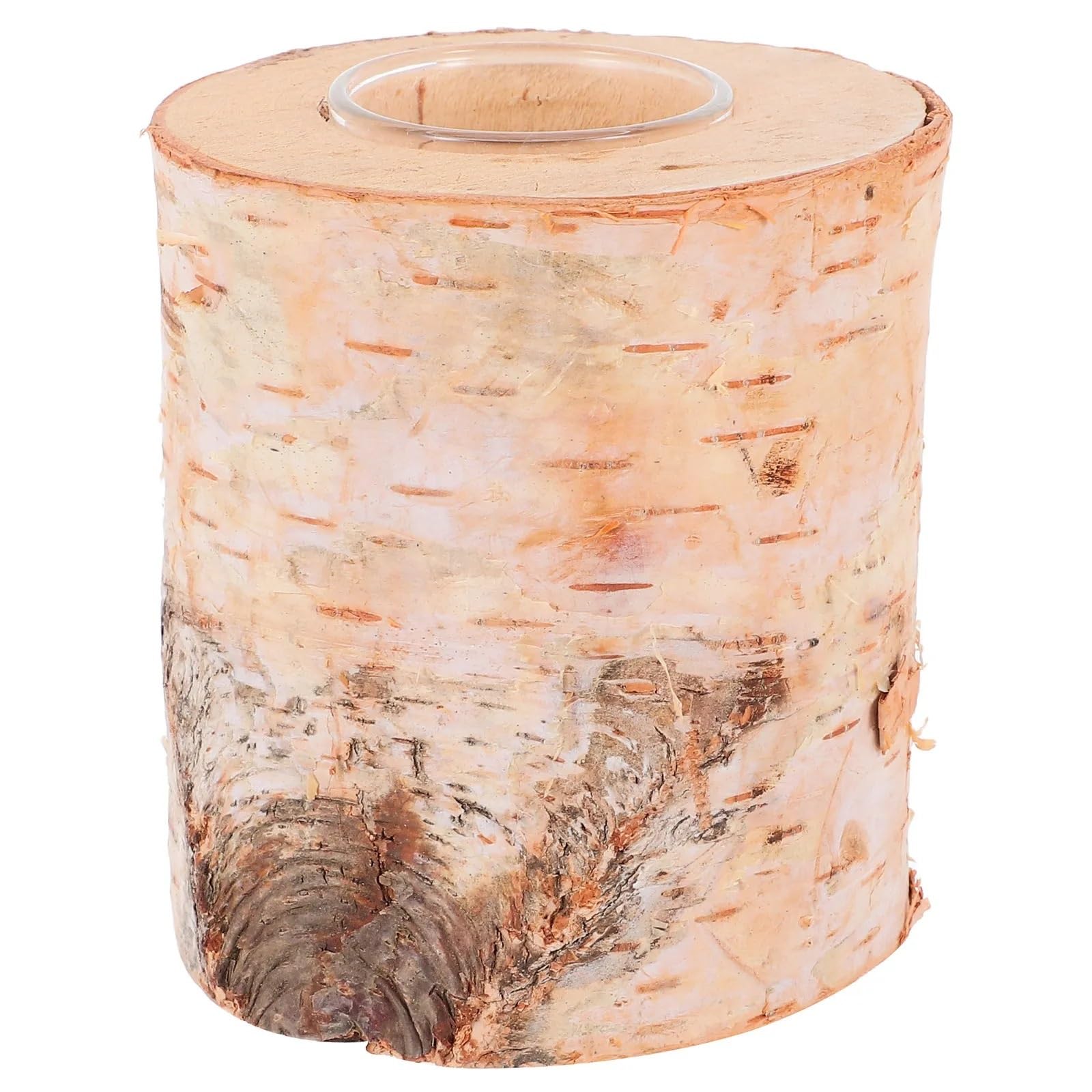 QuxetlRyz Wooden Tree Stump Decor Wood Log Holder Stand Rustic Wooden Pillar Holders Natural Tree Stump Design Home Decor Dining Table Centerpiece