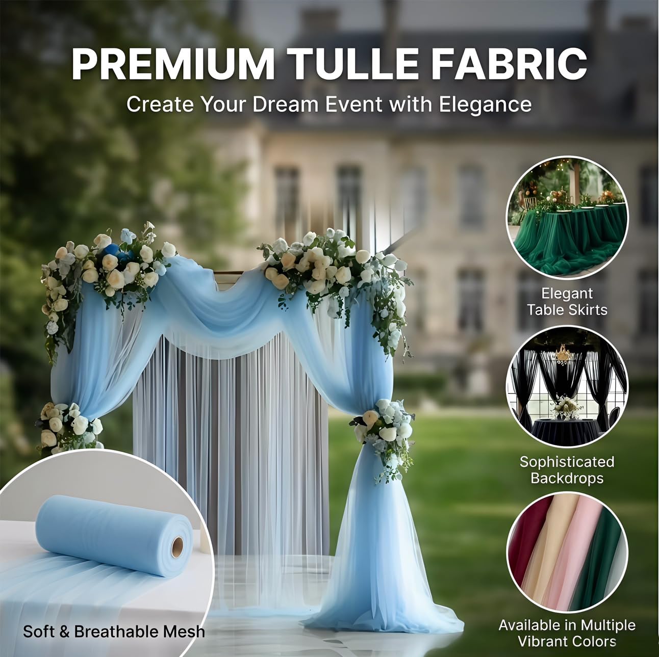 Tela de tul albaricoque, para boda, cena, tela decorativa, transparente, para silla, camino de mesa, para bodas, fiestas, regalos, manualidades, decoración, 0,75 x 50 m