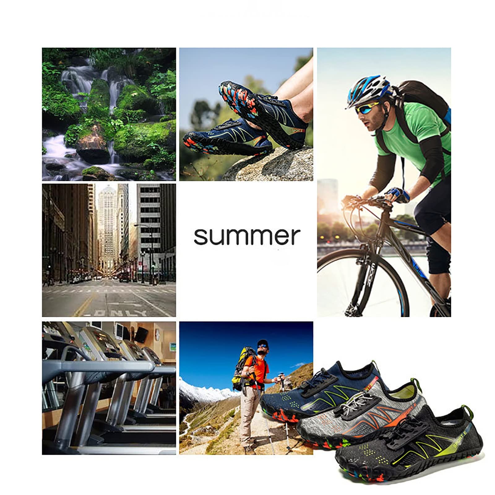 Buty boso Męskie Kobiety, Trekking Lekkie podparcie łuku Antypoślizgowe Outdoor Trail Running Beach Water Trainers, na siłownię Swim Snorkeling Surfing Buty do wody(Blue,39 EU)