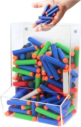 SimplyImagine Single Toy Dispenser, Clear Acrylic Gravity-Fed Storage Bin for Blocks, Cars & Building Bricks, Wall Mount or Countertop SimplyImagine Single Toy Dispenser, Clear Acrylic Gravity-Fed Storage Bin for Blocks, Cars & Building Bricks, Wall Mount or Countertop