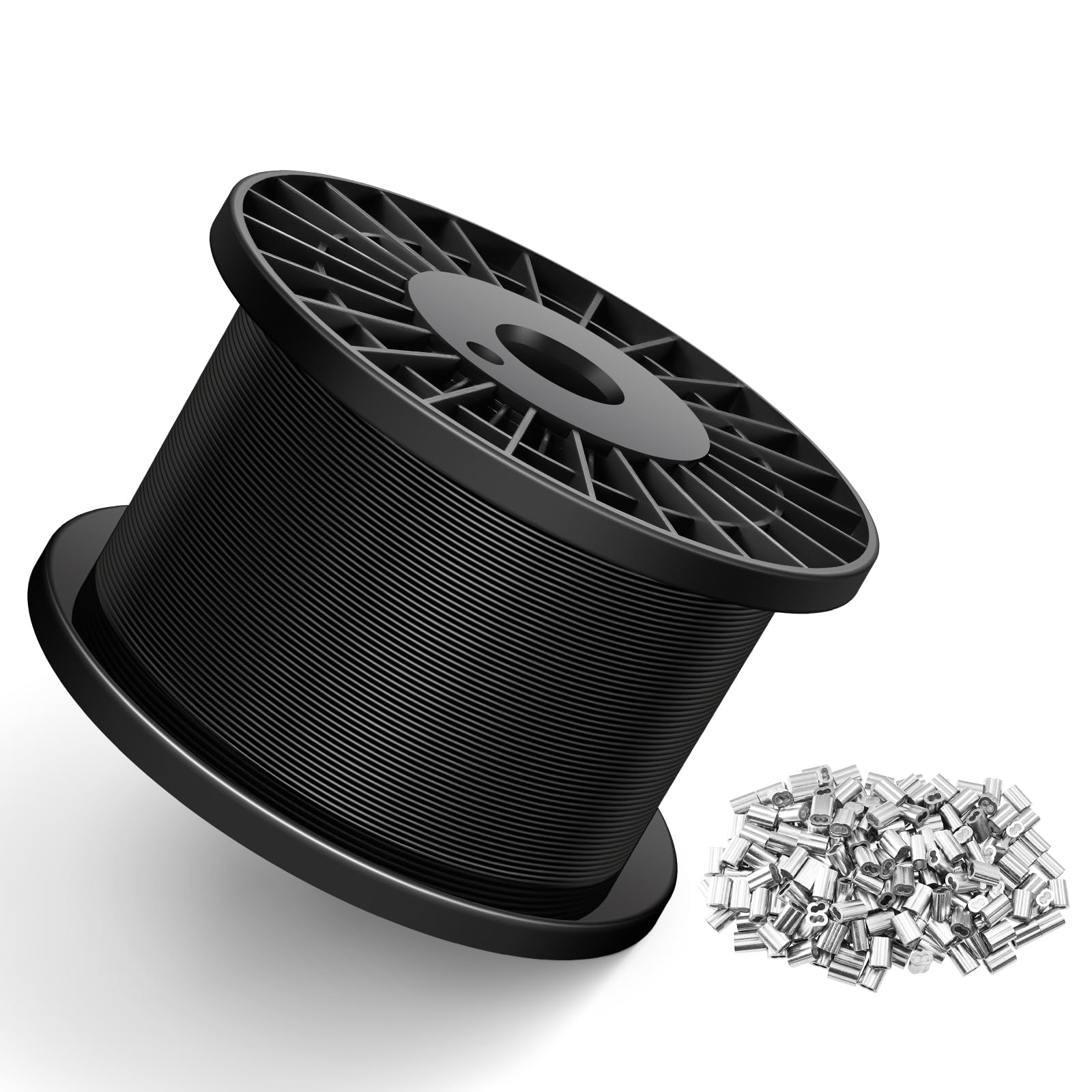 Black Vinyl Wire Rope - 328FT Stainless Steel -11
