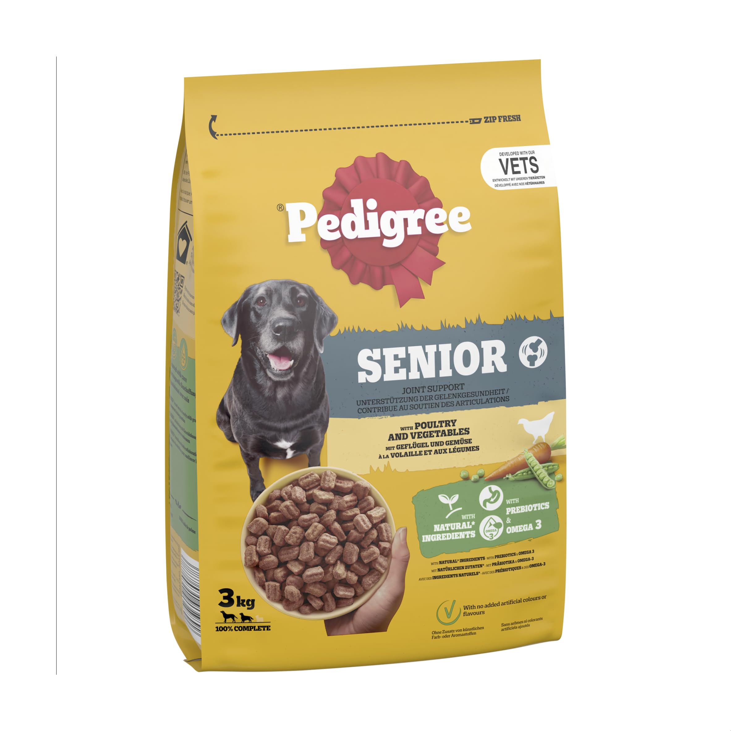 PEDIGREE Senior Dog Complete Dry with Poultry and Vegetables 3kg