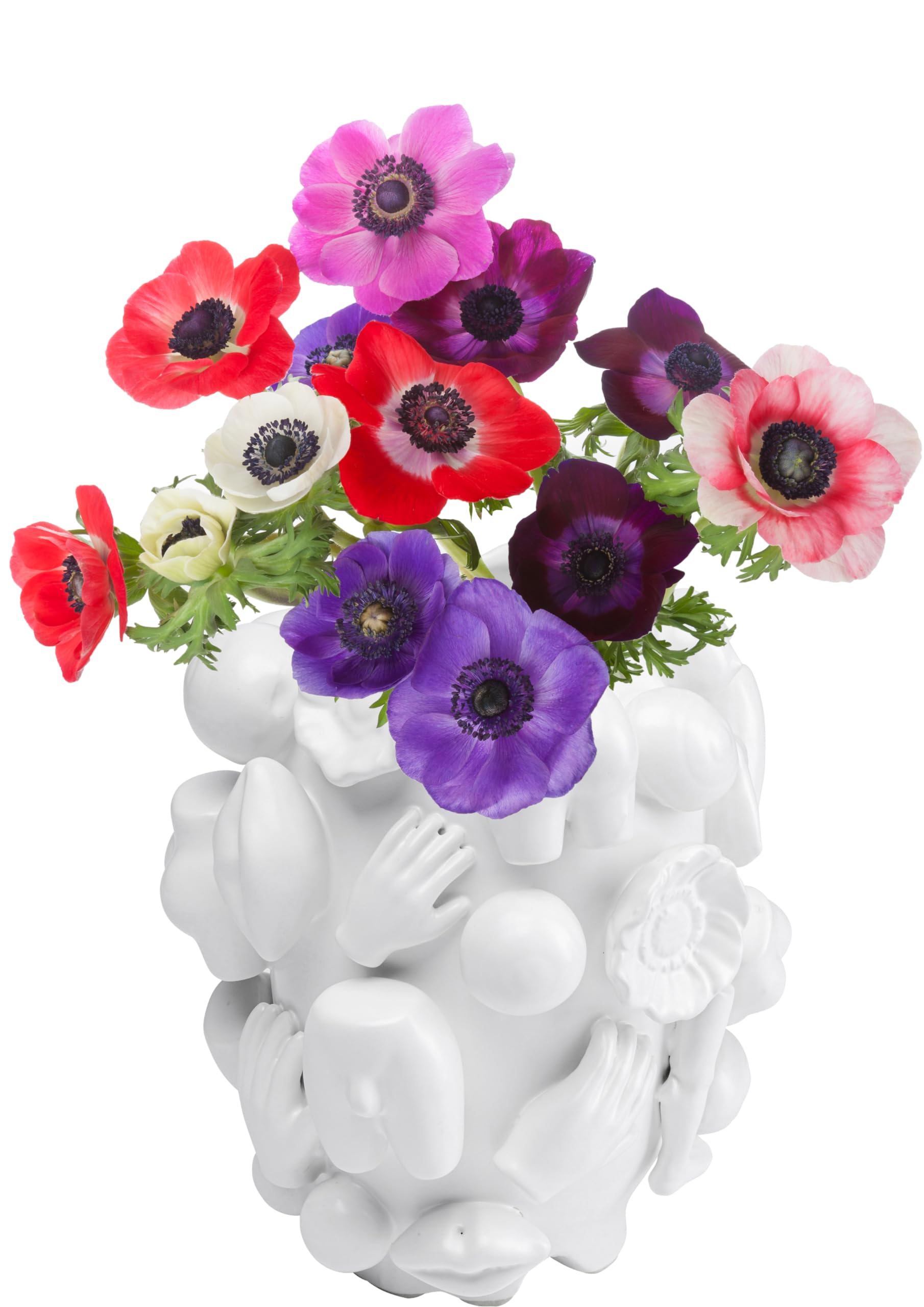 Kare Vaso di design Body Part, bianco, decorativo, vaso di fiori, in ceramica, fatto a mano, unico, 25 cm (H)