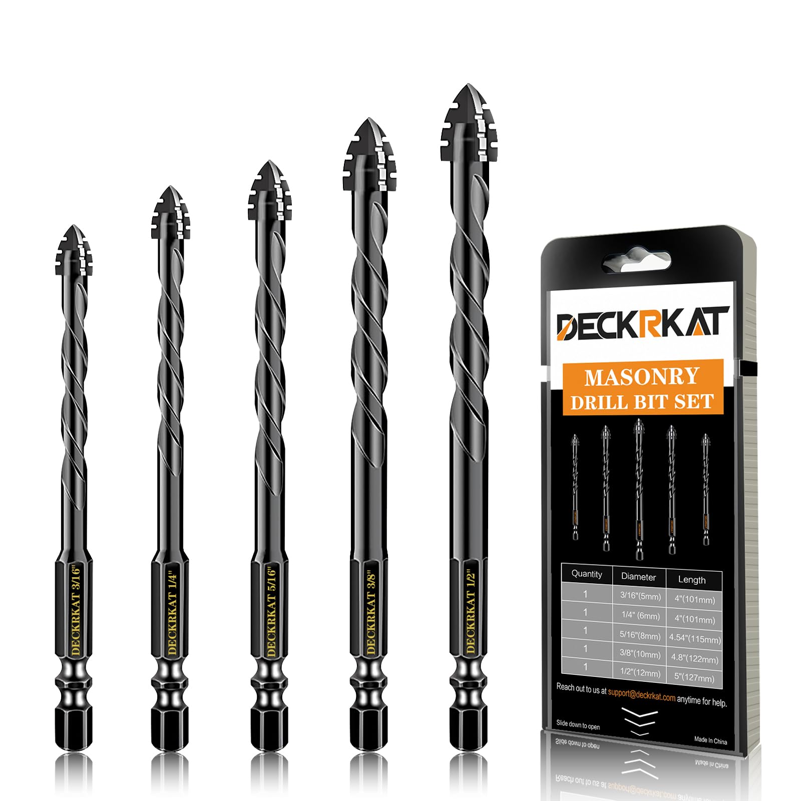 DECKRKAT Masonry Drill Bit Set - 10 Piece -9