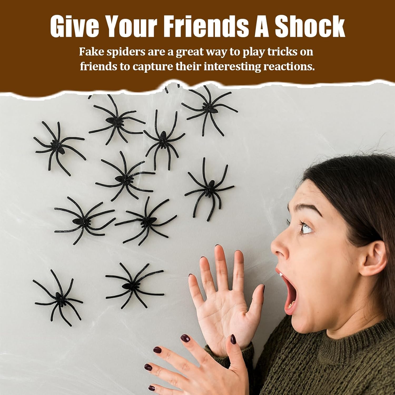 120 Pieces Fake Spiders,Black Realistic Plastic Spiders Fake Spider for Prank Props and Party Decorations