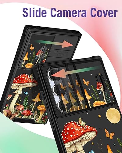 Miniatura 3 de Funermei Funda 2 en 1 para Samsung Galaxy S24 Ultra para mujer, bonita funda de teléfono para niñas, diseño único de hongos, funda de cámara