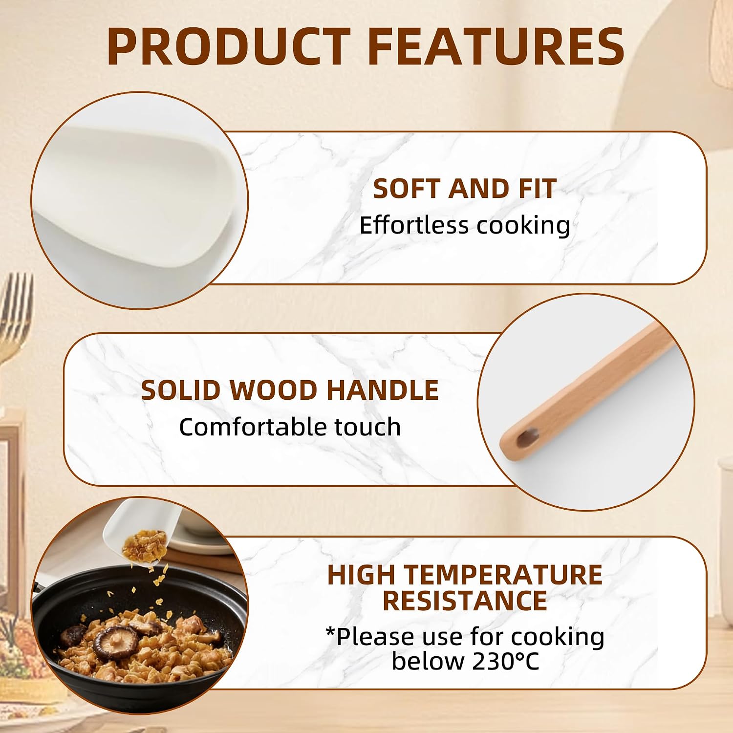 Multifunction Spatula Spoon, 2026 New Silicone Cooking Spoon for for Nonstick Cookwares, Wood Handle Spoon for Mixing, Scoop, and Scrape, Kitchen Utensils (2 Pcs)