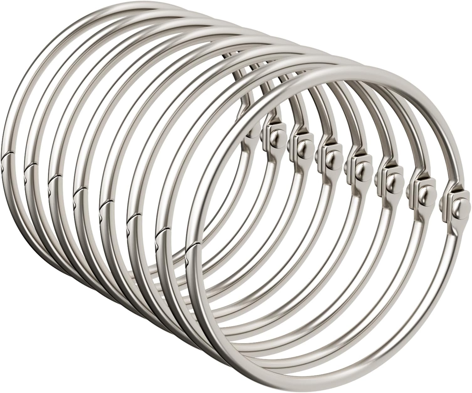 Shower Curtain Rings, Shower Curtain Hooks 12 Pcs Anti-Drop Shower Rings for Curtain, Brushed Nickel Shower Curtain Rings Rust Proof, Metal Shower Hooks for Shower Curtain Rod Bathroom