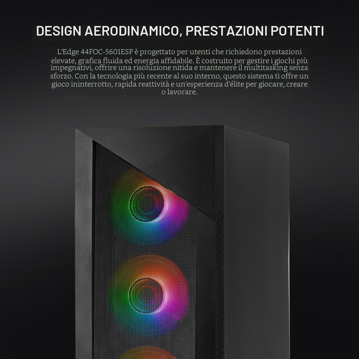 YEYIAN Gaming PC EdgeESP | Intel i5-14400F 10 core (4,7 GHz OC) | NVIDIA RTX 5060 8 GB GDDR7 | 32 GB DDR5 6000 MHz | SSD NVMe Gen4 1 TB | Windows 11 Pro