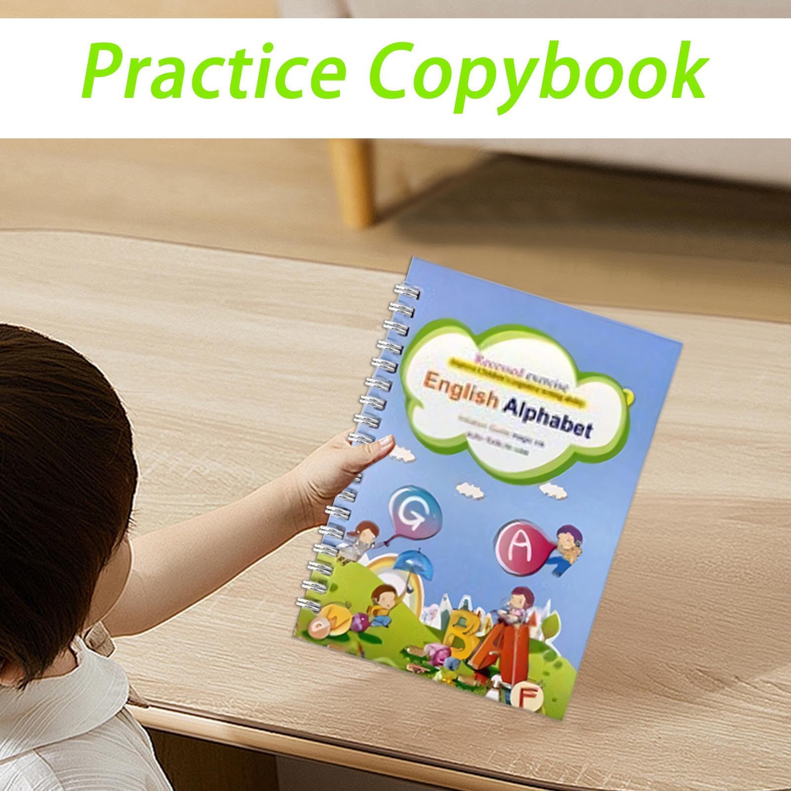 Grooved Kids Writing Books - Wielokrotnego użytku Tracing Copy Books for Preschool, Przedszkole, Homeschool with Learning Practice Function, Educational, Girls, 17,52 x 17,09