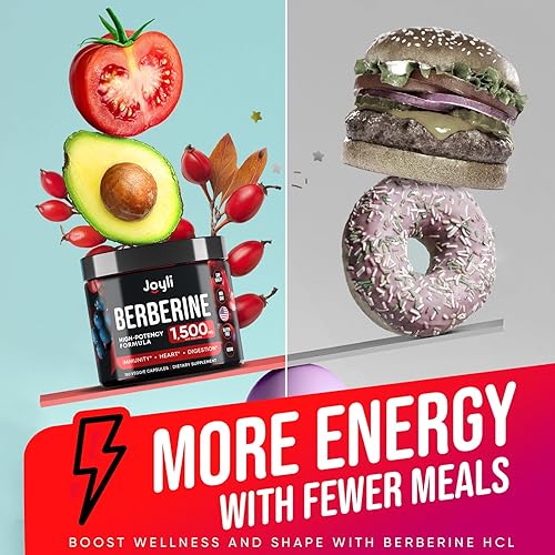 Miniatura 4 de Joyli Berberine 1500MG - 180 cápsulas veganas - Control de peso y apoyo cardíaco - Suplemento de berberina, berberinas doradas coloidales más