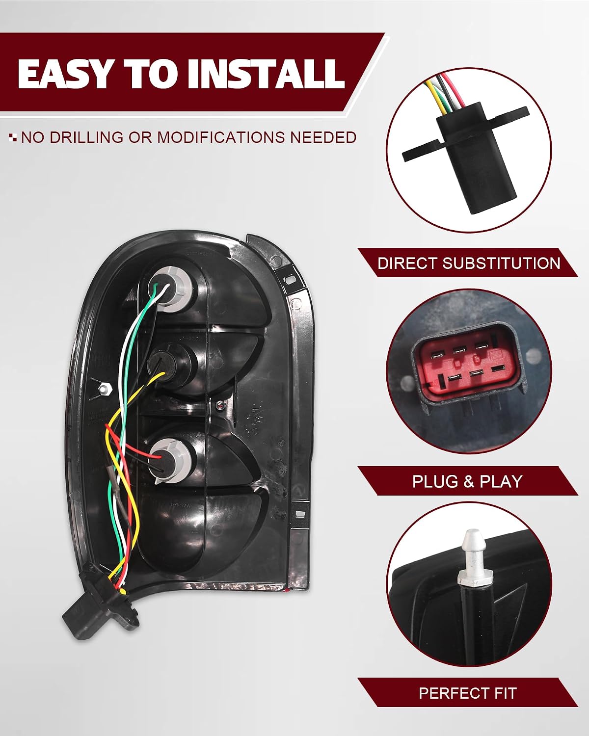 Right Tail Light Assembly for 2002-2004 Jeep Liberty Passenger Side