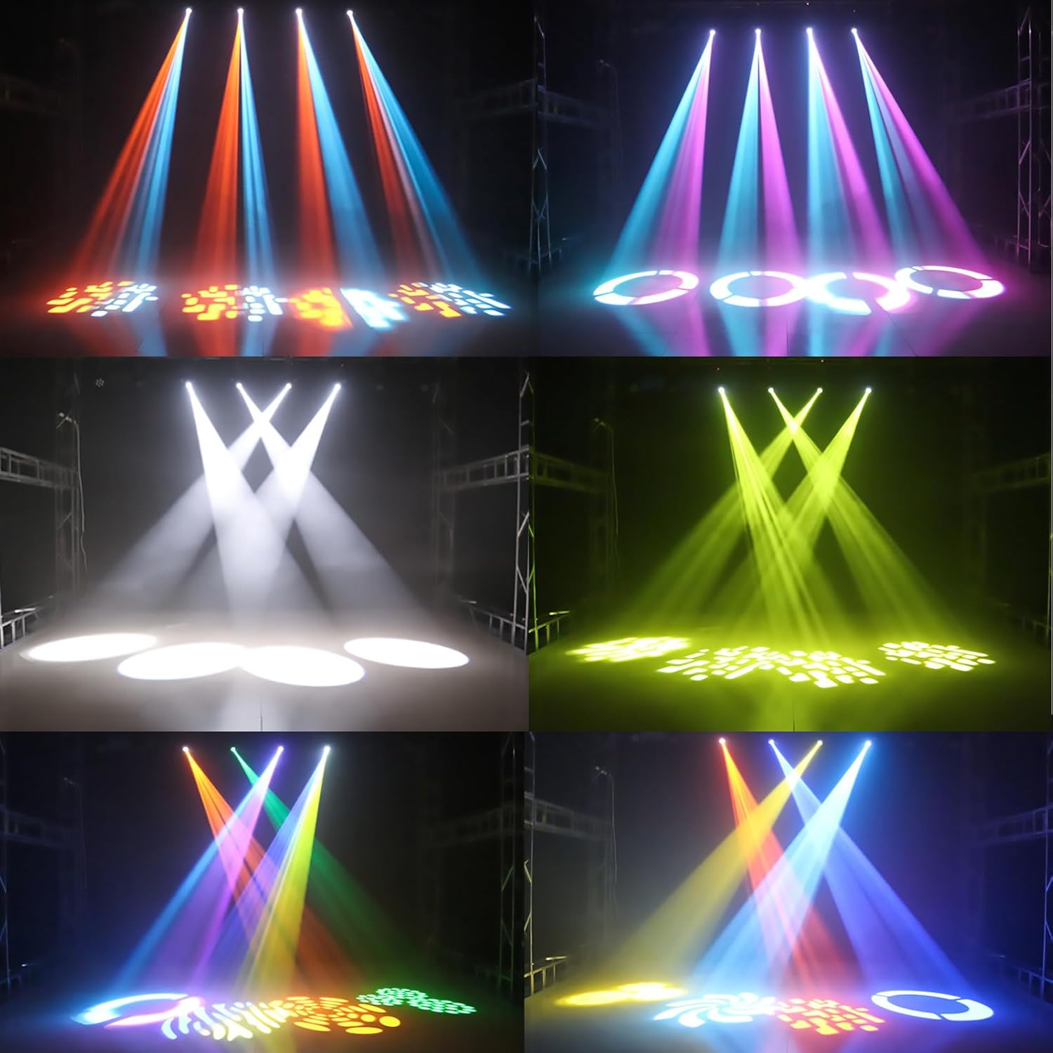Rechargeable 30W Moving Head Light with Battery, DMX512 with Remote Control 9/11 Channel, 8 GOBO 8 Colors, Sound Activated, for DJ Party Bar Club