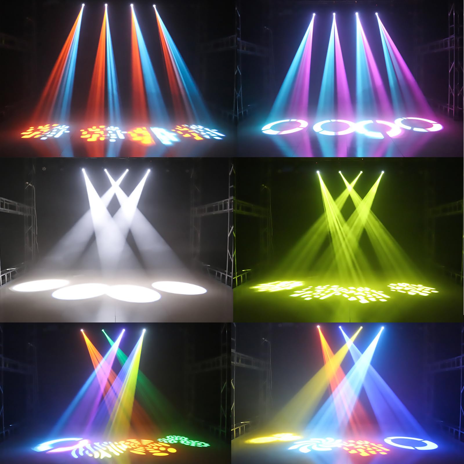 MetRo - Faretto laser Moving Head da palcoscenico DMX512 da 30 W, con telecomando, 8 motivi Gobo, 8 colori, attivazione del suono per DJ, feste e club (confezione da 2)