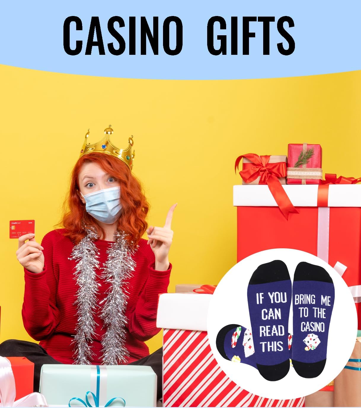 Casino Gifts for Men Women, Gambling Gifts Socks, for Casino Lovers - Image 4
