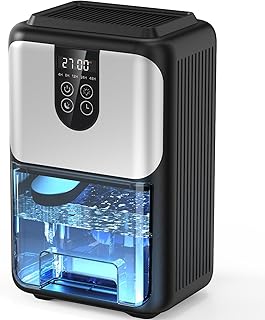 Home Dehumidifier Mould 2000ml, Portable Silent Small Dehumidifier with Automatic Defrosting, 7 Color Lighting and 4-48 Ho…