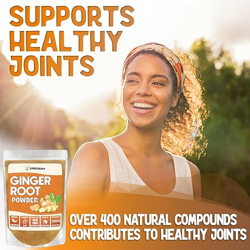 Miniatura 2 de XPRS Nutra Polvo de jengibre - Polvo de raíz de jengibre molido prémium con potente sabor picante, jengibre molido en polvo - Jengibre en polvo