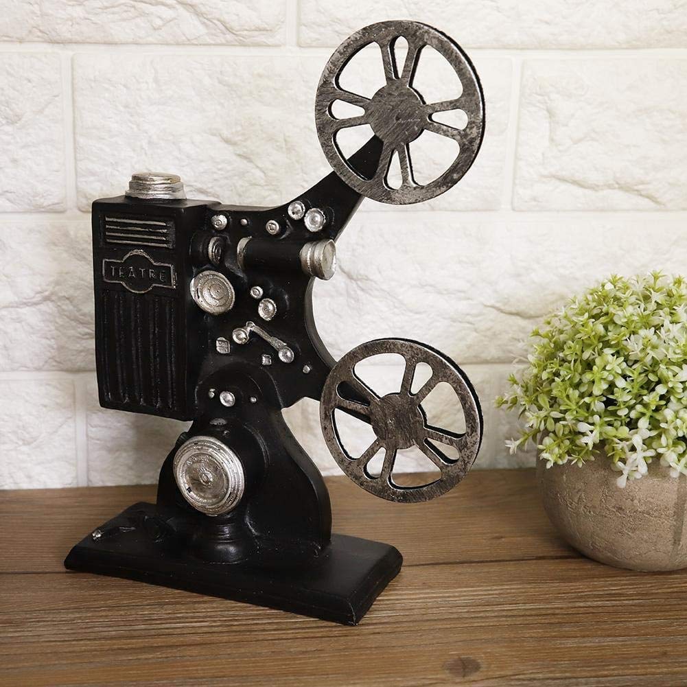 Modello di proiettore cinematografico, Proiettore di Film d'Epoca in Resina Proiettore Prop Modello di Artigianato Ornamenti Puntelli Decorazioni per la casa per Lo Studio
