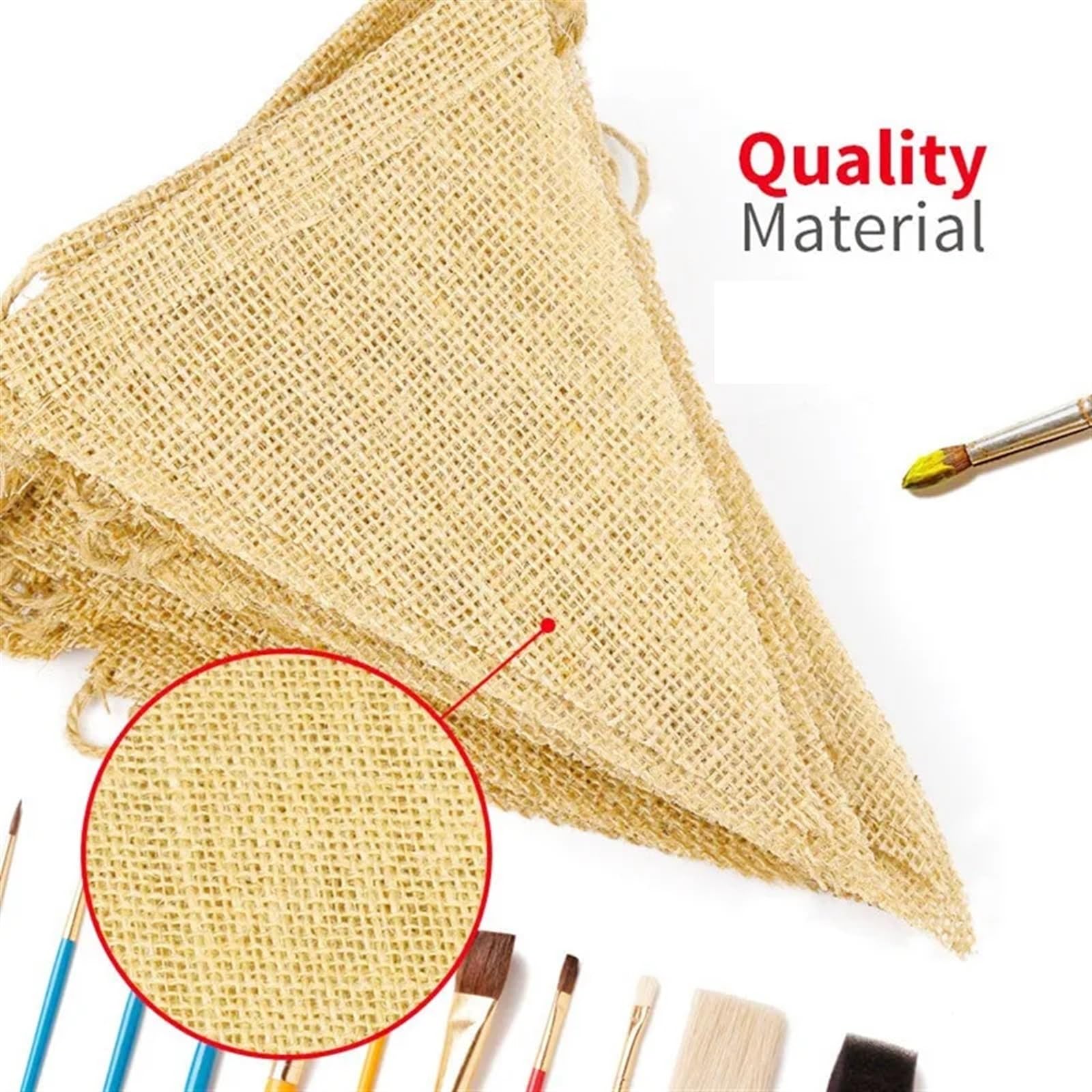 Dreieckige Bunting-Flaggen, Leinen, Jute, Wimpel, 2er-Pack, Party, Geburtstag, Hochzeit, Dekoration(2pcs)