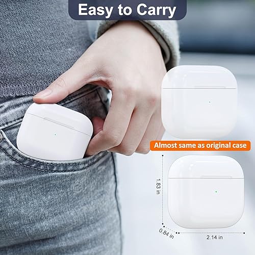 Miniatura 6 de Funda de carga inalámbrica compatible con AirPods 3, cargador de repuesto para AirPods de 3 generación, con botón de sincronización de