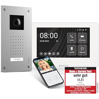 Entri Video Door Intercom, Flush-Mounted Doorbell with Camera, Smartphone App, 1 Family House, Video Doorbell, 7 Inch HD Moni
