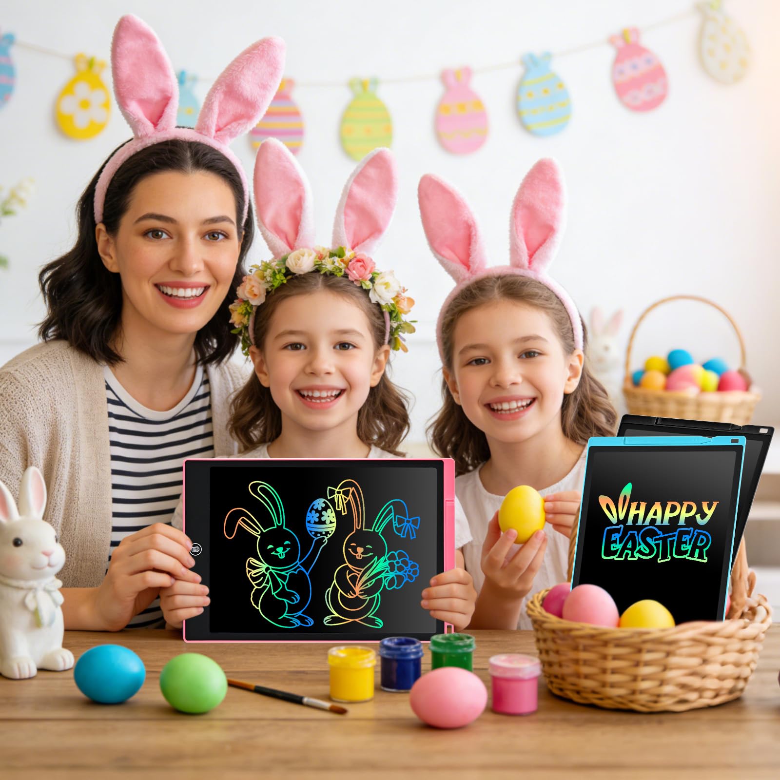 Regalo Bambina 3 4 5 6 7 8 Anni,PINKCAT Calendario Avvento 2025 Natale Bambini Giochi Lavagnetta Cancellabile 12 Pollici Portatile Elettronica Tavoletta Grafica LCD Giocattoli Colori - 3