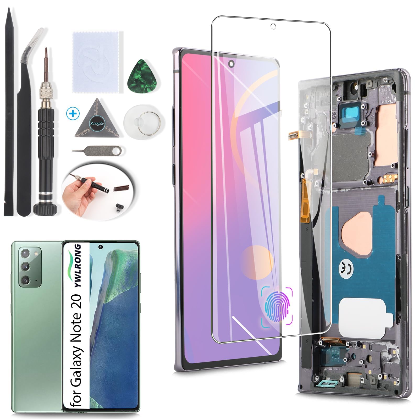 YWLRONG Display for Samsung Galaxy Note20 5G OLED Screen Replacement LCD Touch Screen Digitizer Assembly for Samsung Note 20 N981U with Tools (Support