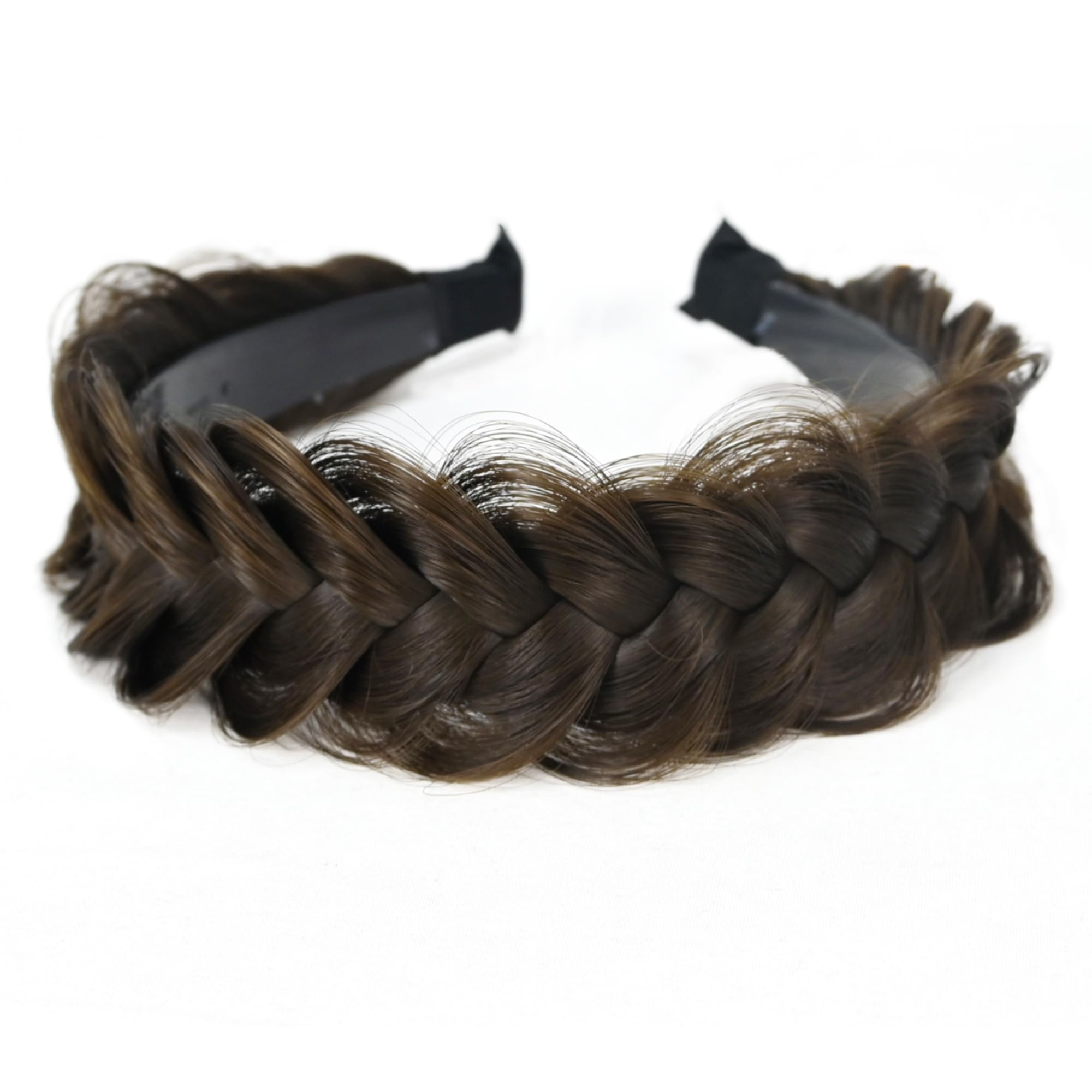 STHEJFB Wide Braided Headband Hoop Fashion Hair Accessories Elastic Non-slip Band for Women and Girl (Chocolate Brown)