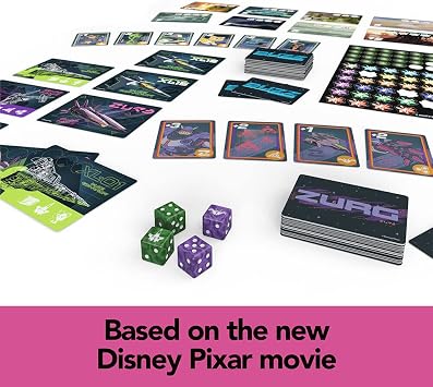 Disney Pixar Lightyear, Galactic Attack Card Dice Game Buzz Lightyear Emperor Zurg Toy Story Action Movie Board Game Toy, for Kids Ages 6 and up