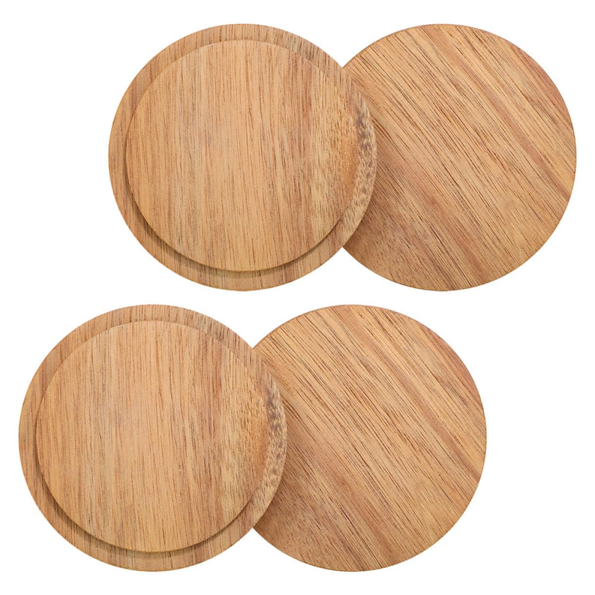 Veemoon 4pcs Acacia Wood Mug Lids Set with Covers Natural Wooden Sealing Cup Lids for Glass Tea and Coffee Mugs Multi-use for Home and Travel